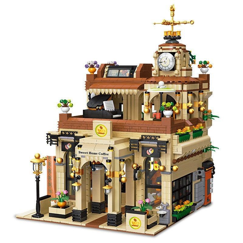 JIESTAR 89120 non Lego QUÁN CÀ PHÊ CỔ ĐIỂN bộ đồ chơi xếp lắp ráp ghép mô hình Creator Sáng Tạo 2987 khối