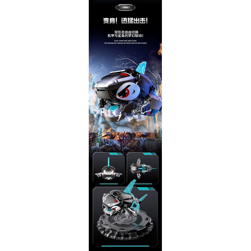 JI BRICK 39902 BỮA TIỆC QUÁI THÚ CÁ MẬP ĐEN bộ đồ chơi xếp lắp ráp ghép mô hình 688 khối