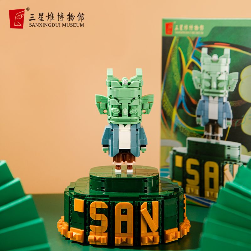 SANXINGDUI MUSEUM 16195 HUYỀN THOẠI THỤC CỔ TAM TINH ĐÔI bộ đồ chơi xếp lắp ráp ghép mô hình 1068 khối