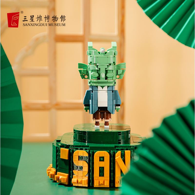 SANXINGDUI MUSEUM 16195 HUYỀN THOẠI THỤC CỔ TAM TINH ĐÔI bộ đồ chơi xếp lắp ráp ghép mô hình 1068 khối
