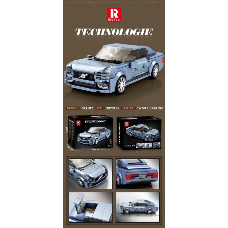 REOBRIX 817 XE THỂ THAO bộ đồ chơi xếp lắp ráp ghép mô hình Speed Champions Racing Cars Đua Xe Công Thức 387 khối
