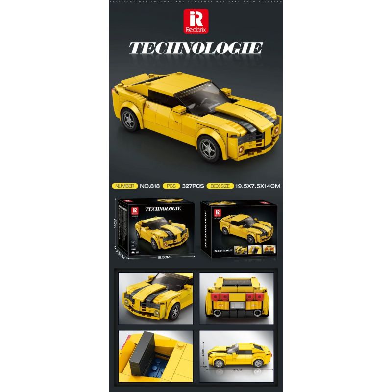 REOBRIX 818 XE THỂ THAO CHEVROLET CAMARO bộ đồ chơi xếp lắp ráp ghép mô hình Speed Champions Racing Cars Đua Xe Công Thức 327 khối