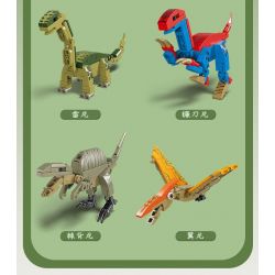 Kazi KY80065 80065 AGE OF DINOSAURS 8 MÔ HÌNH MOSASAURUS TRICERATOPS DIPLOSAURUS STEGOSAURUS BRONTOSAURUS THERIZINOSAURUS SPINOSAURUS PTEROSAUR bộ đồ chơi xếp lắp ráp ghép mô hình Creator DINOSAURAGE Sáng Tạo 550 khối