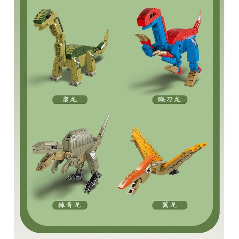 Kazi KY80065 80065 AGE OF DINOSAURS 8 MÔ HÌNH MOSASAURUS TRICERATOPS DIPLOSAURUS STEGOSAURUS BRONTOSAURUS THERIZINOSAURUS SPINOSAURUS PTEROSAUR bộ đồ chơi xếp lắp ráp ghép mô hình Creator DINOSAURAGE Sáng Tạo 550 khối