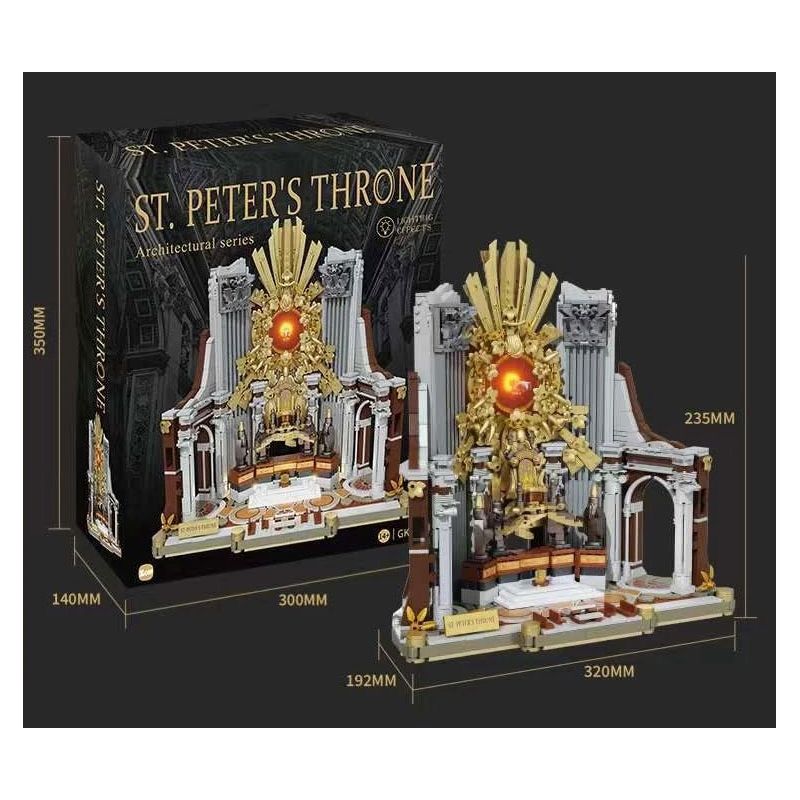 ZOIN GK202 non Lego NGAI VÀNG CỦA THÁNH PETER bộ đồ chơi xếp lắp ráp ghép mô hình Creator ST. PETER'S THRONE Sáng Tạo