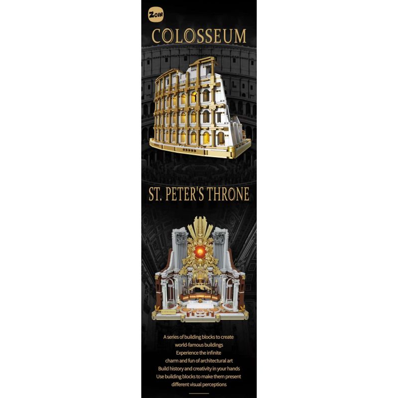 ZOIN GK202 NGAI VÀNG CỦA THÁNH PETER bộ đồ chơi xếp lắp ráp ghép mô hình Creator ST. PETER'S THRONE Sáng Tạo