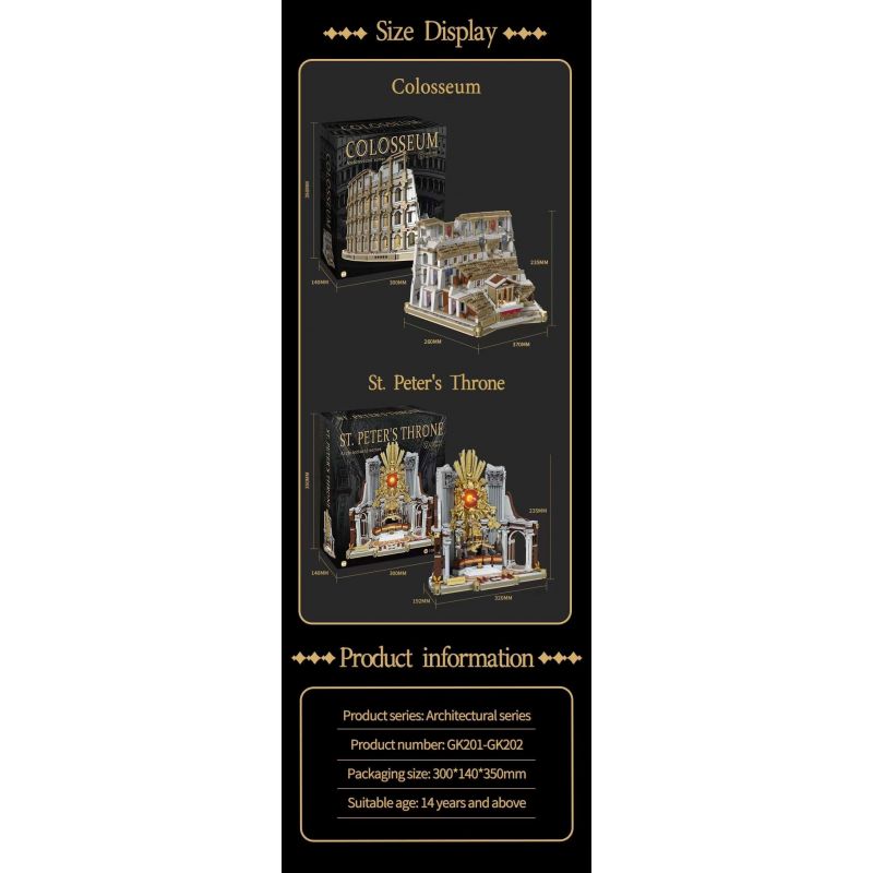 ZOIN GK202 NGAI VÀNG CỦA THÁNH PETER bộ đồ chơi xếp lắp ráp ghép mô hình Creator ST. PETER'S THRONE Sáng Tạo