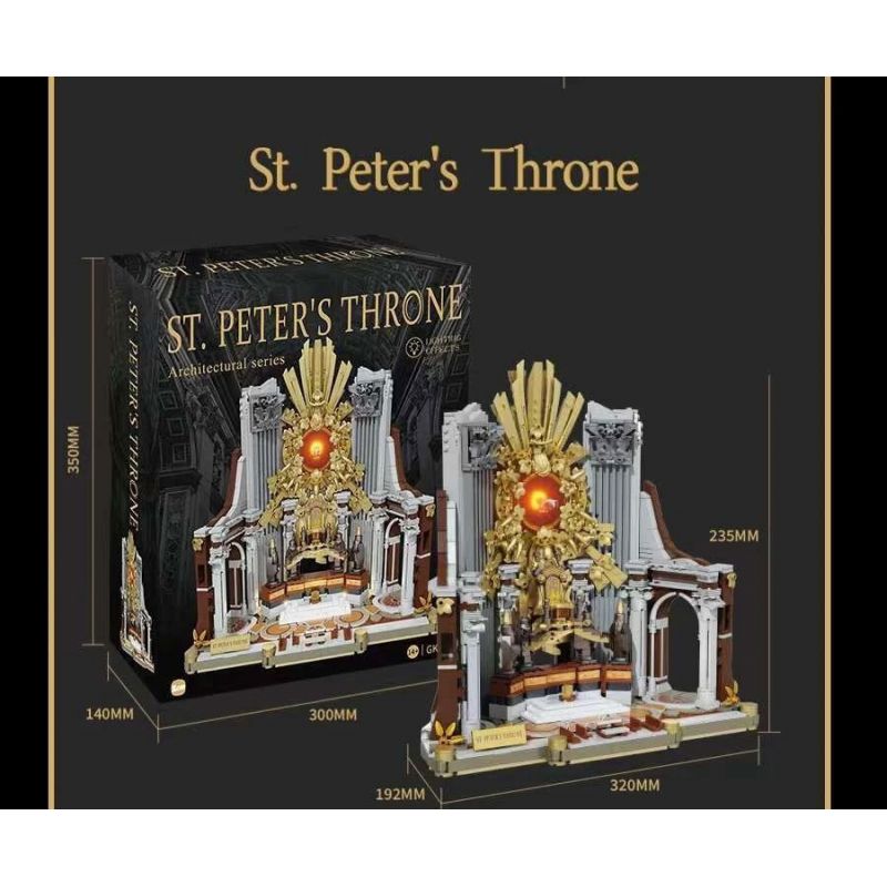 ZOIN GK202 NGAI VÀNG CỦA THÁNH PETER bộ đồ chơi xếp lắp ráp ghép mô hình Creator ST. PETER'S THRONE Sáng Tạo