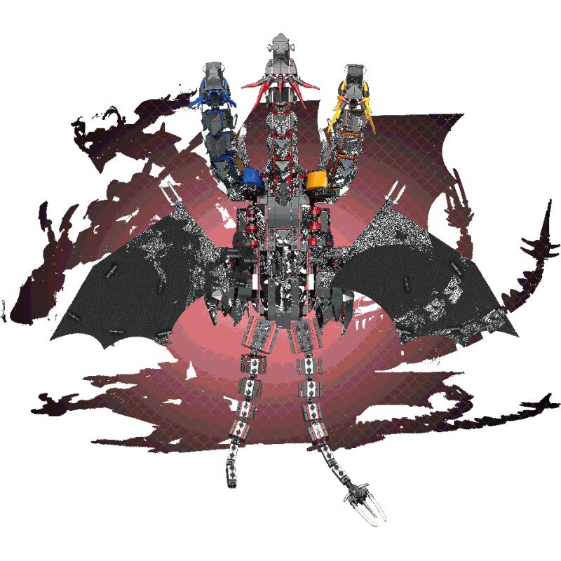 ZHEGAO 662035 RỒNG BA ĐẦU bộ đồ chơi xếp lắp ráp ghép mô hình HYDREIGON DRAGON 1400 khối
