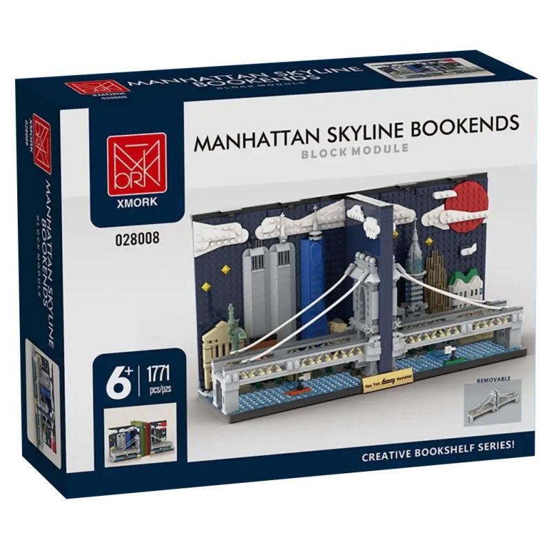 MorkModel 028008 Mork Model 028008 ĐƯỜNG CHÂN TRỜI MANHATTAN bộ đồ chơi xếp lắp ráp ghép mô hình Architecture MANHATTAN SKYLINE BOOKENDS Công Trình Kiến Trúc 1771 khối
