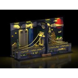 MorkModel 028008 Mork Model 028008 ĐƯỜNG CHÂN TRỜI MANHATTAN bộ đồ chơi xếp lắp ráp ghép mô hình Architecture MANHATTAN SKYLINE BOOKENDS Công Trình Kiến Trúc 1771 khối