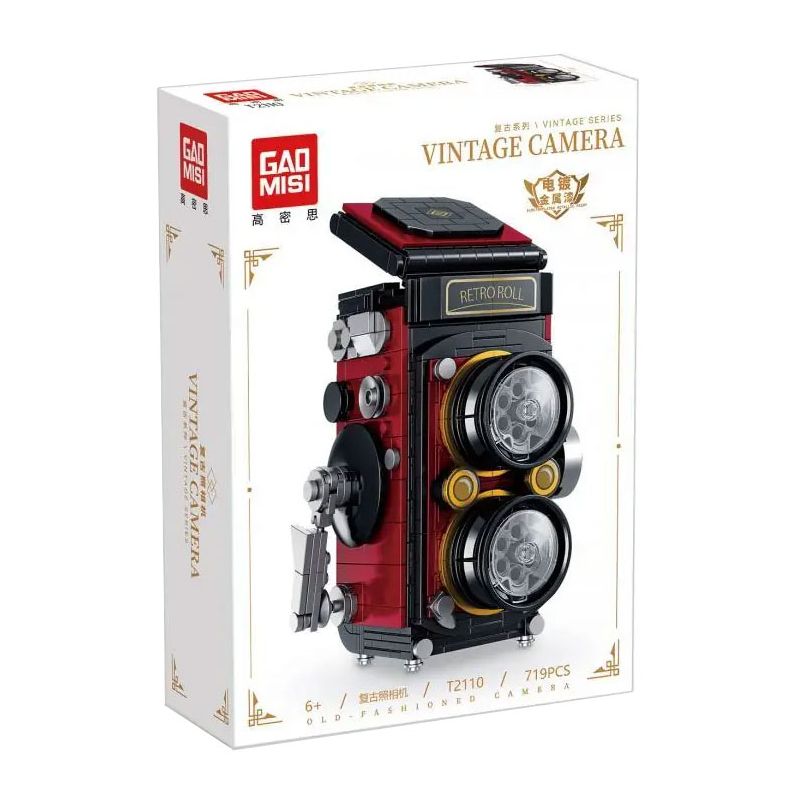 GAOMISI T2110 2110 MÁY ẢNH CỔ ĐIỂN bộ đồ chơi xếp lắp ráp ghép mô hình VINTAGE CAMERA 719 khối