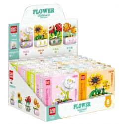 GAOMISI T1101 1101 SHOP HOA 4 LOẠI NHÀI HƯỚNG DƯƠNG HỒNG CÚC SỨC SỐNG bộ đồ chơi xếp lắp ráp ghép mô hình FLOWER WORKSHOP 643 khối