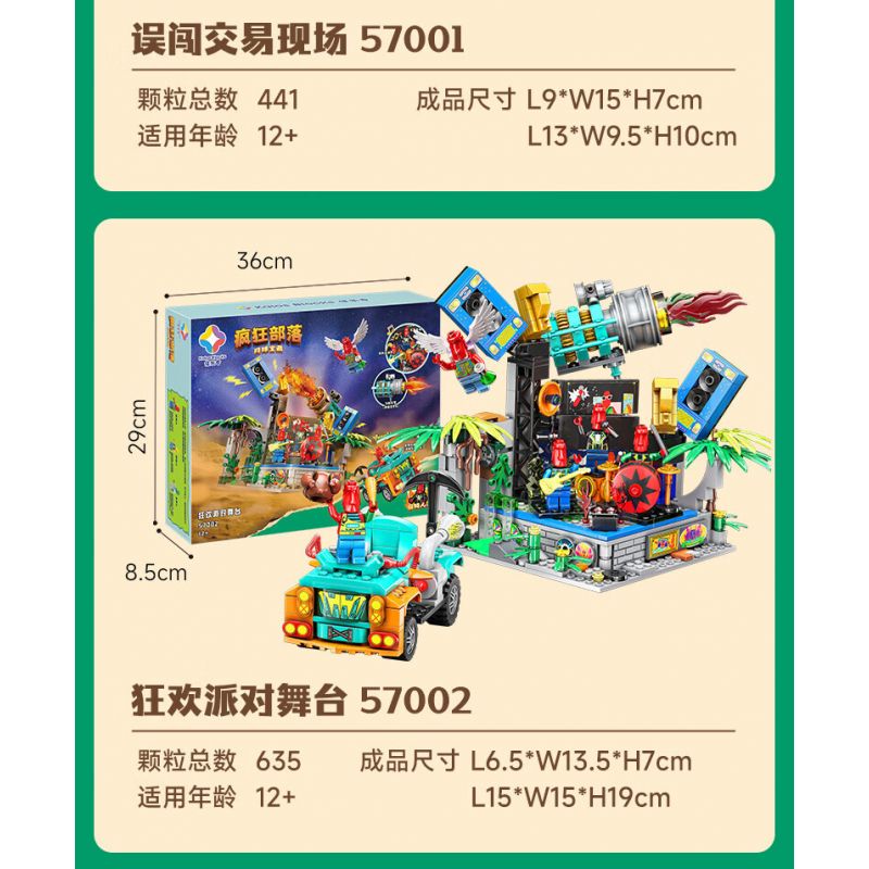 JIALE SPECIAL 57001 CRAZY TRIBE VÀO NHẦM TRANG GIAO DỊCH bộ đồ chơi xếp lắp ráp ghép mô hình 441 khối