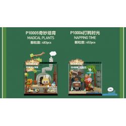 POP MART P10005 10005 CĂN CỨ BÍ MẬT CỦA RỪNG QUÁI VẬT TU LUYỆN TUYỆT VỜI bộ đồ chơi xếp lắp ráp ghép mô hình MAGICAL PLANTS 483 khối