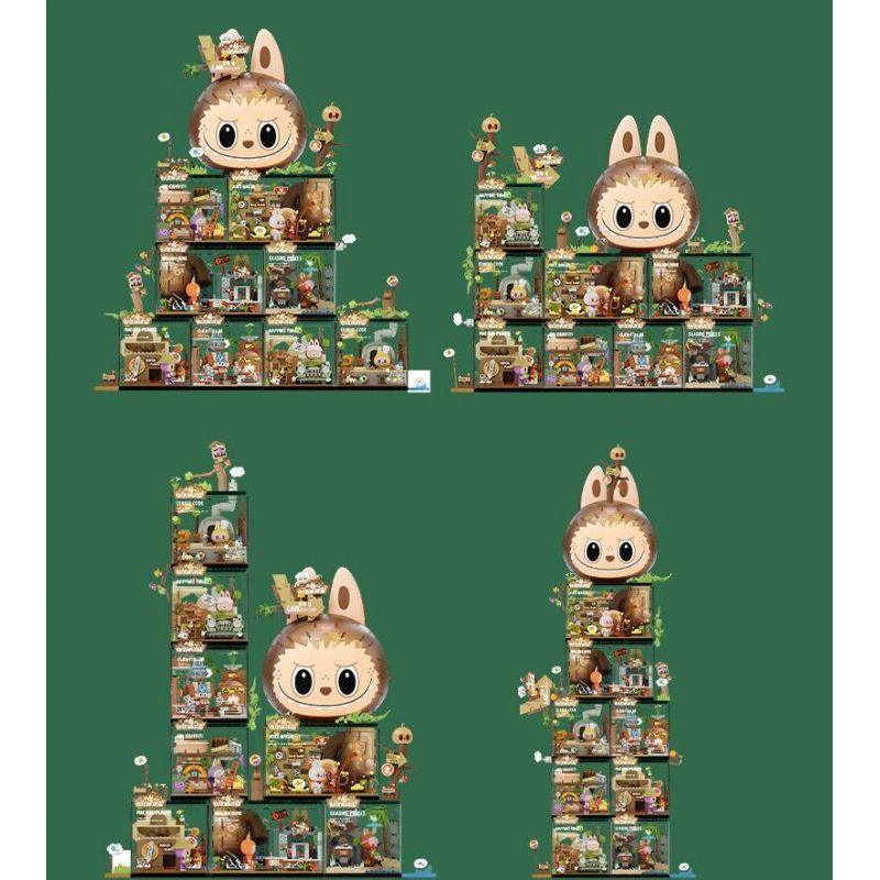 POP MART P10008 10008 CĂN CỨ BÍ MẬT TRONG RỪNG QUÁI VẬT TRUY TÌM KHO BÁU TRÊN BIỂN bộ đồ chơi xếp lắp ráp ghép mô hình SEASIDE PRIZES 451 khối