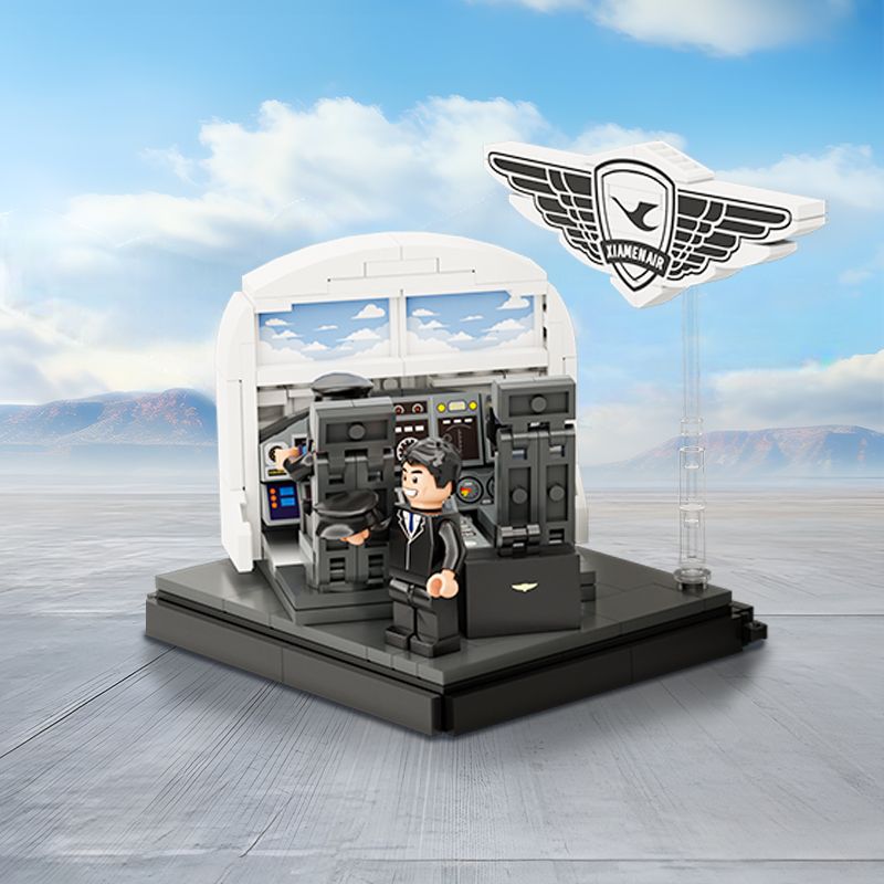 PANTASY 11026 XÂY DỰNG ƯỚC MƠ TRÊN BẦU TRỜI XANH SÁNG TẠO VĂN HÓA CỦA XIAMEN AIRLINES NHỮNG KHUNG CẢNH NHỎ TRONG BUỒNG LÁI MÁY BAY bộ đồ chơi xếp lắp ráp ghép mô hình City Thành Phố 256 khối