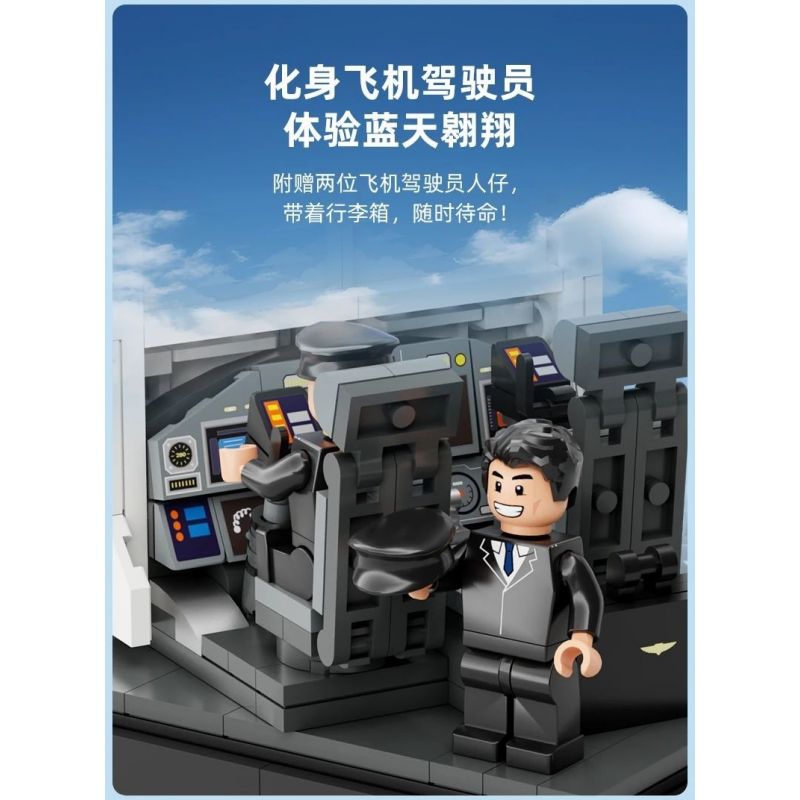 PANTASY 11026 XÂY DỰNG ƯỚC MƠ TRÊN BẦU TRỜI XANH SÁNG TẠO VĂN HÓA CỦA XIAMEN AIRLINES NHỮNG KHUNG CẢNH NHỎ TRONG BUỒNG LÁI MÁY BAY bộ đồ chơi xếp lắp ráp ghép mô hình City Thành Phố 256 khối