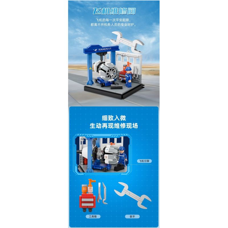 PANTASY 11026 XÂY DỰNG ƯỚC MƠ TRÊN BẦU TRỜI XANH SÁNG TẠO VĂN HÓA CỦA XIAMEN AIRLINES NHỮNG KHUNG CẢNH NHỎ TRONG BUỒNG LÁI MÁY BAY bộ đồ chơi xếp lắp ráp ghép mô hình City Thành Phố 256 khối