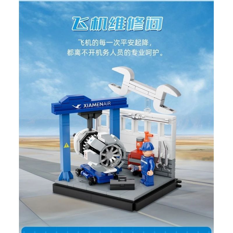 PANTASY 11026 XÂY DỰNG ƯỚC MƠ TRÊN BẦU TRỜI XANH SÁNG TẠO VĂN HÓA CỦA XIAMEN AIRLINES NHỮNG KHUNG CẢNH NHỎ TRONG BUỒNG LÁI MÁY BAY bộ đồ chơi xếp lắp ráp ghép mô hình City Thành Phố 256 khối