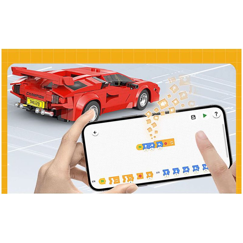 CADA DOUBLEE C51085 51085 PHIÊN BẢN ĐIỀU KHIỂN TỪ XA XE THỂ THAO RED SHADOW 1:20 tỷ lệ 1:20 bộ đồ chơi xếp lắp ráp ghép mô hình Creator Sáng Tạo 328 khối