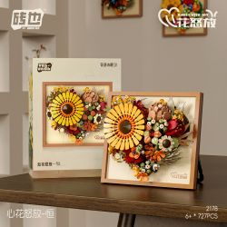 WEILE CREATION 2178 HOA KHÔNG NGỦ IV TRÁI TIM LUÔN NỞ bộ đồ chơi xếp lắp ráp ghép mô hình Arts & Crafts ETERNAL FLOWER 727 khối