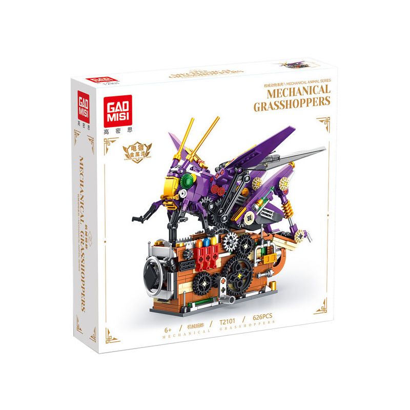 GAOMISI T2101 2101 ĐỘNG VẬT CƠ KHÍ CHÂU CHẤU bộ đồ chơi xếp lắp ráp ghép mô hình MECHANICAL GRASSHOPPERS 626 khối