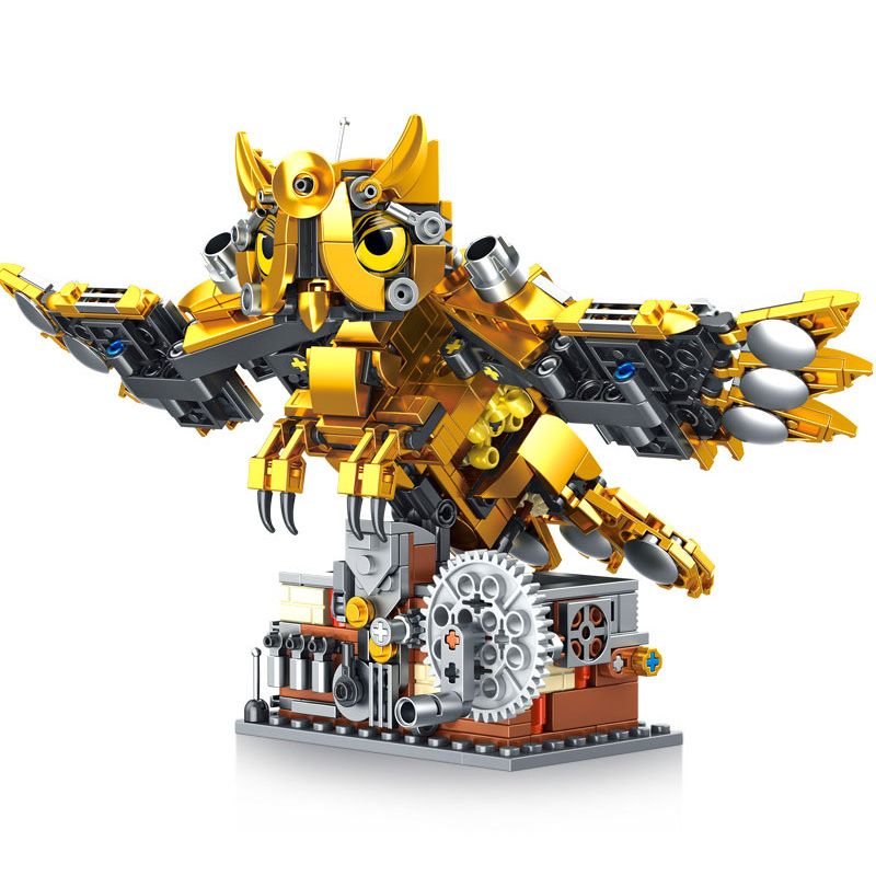 GAOMISI T2102 2102 non  ĐỘNG VẬT CƠ KHÍ CÚ bộ đồ chơi xếp lắp ráp ghép mô hình MECHANICAL OWL 636 khối