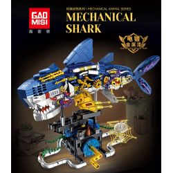 GAOMISI T2105 2105 ĐỘNG VẬT CƠ KHÍ CÁ MẬP CYBORG bộ đồ chơi xếp lắp ráp ghép mô hình MECHANICAL SHARK 734 khối