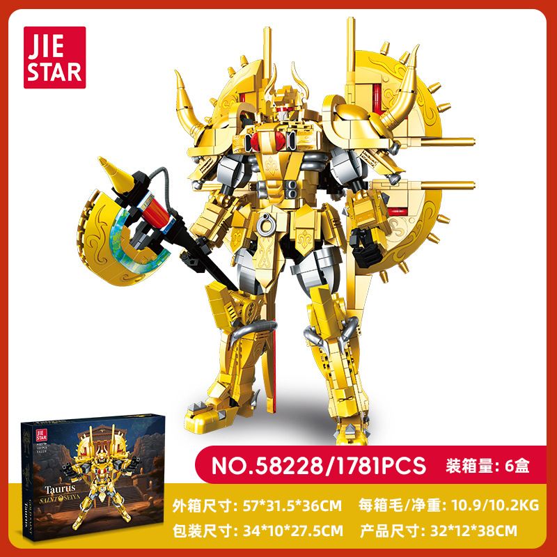 JIESTAR 58228 CHIẾN TRANH GIỮA CÁC VÌ SAO KIM NGƯU MECHA bộ đồ chơi xếp lắp ráp ghép mô hình SAINT SEIYA TAURUS 1781 khối