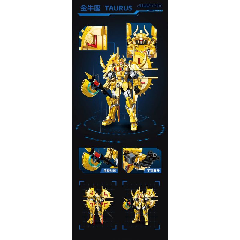 JIESTAR 58228 CHIẾN TRANH GIỮA CÁC VÌ SAO KIM NGƯU MECHA bộ đồ chơi xếp lắp ráp ghép mô hình SAINT SEIYA TAURUS 1781 khối