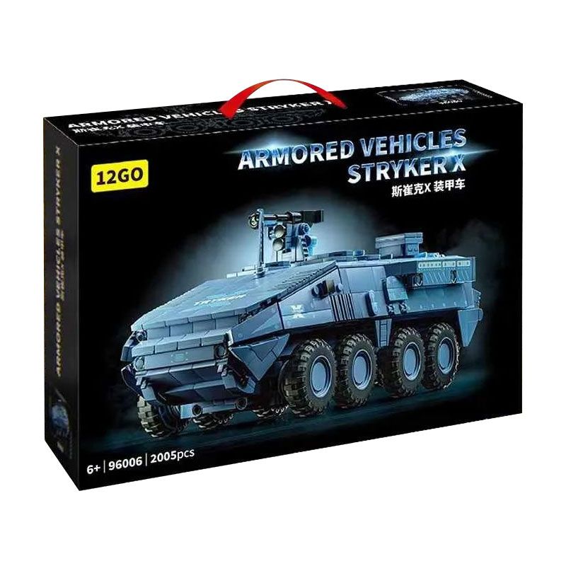 12GO 96006 non Lego XE BỌC THÉP STRYKER CỦA MỸ bộ đồ chơi xếp lắp ráp ghép mô hình Military Army ARMORED VEHICLES STRYKER X Quân Sự Bộ Đội 2005 khối