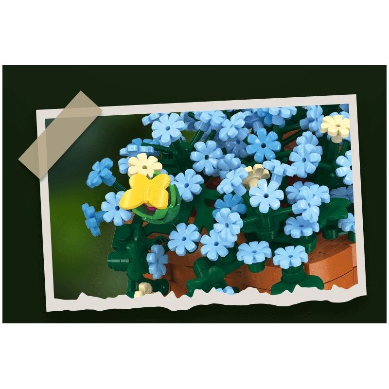 JIESTAR JJ9131 9131 CHẬU CÂY BÔNG TUYẾT XANH bộ đồ chơi xếp lắp ráp ghép mô hình Creator CERATOSTIGMA PLUMBAGINOIDES Sáng Tạo 365 khối