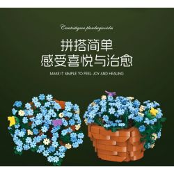 JIESTAR JJ9131 9131 CHẬU CÂY BÔNG TUYẾT XANH bộ đồ chơi xếp lắp ráp ghép mô hình Creator CERATOSTIGMA PLUMBAGINOIDES Sáng Tạo 365 khối