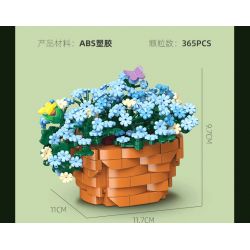 JIESTAR JJ9131 9131 CHẬU CÂY BÔNG TUYẾT XANH bộ đồ chơi xếp lắp ráp ghép mô hình Creator CERATOSTIGMA PLUMBAGINOIDES Sáng Tạo 365 khối