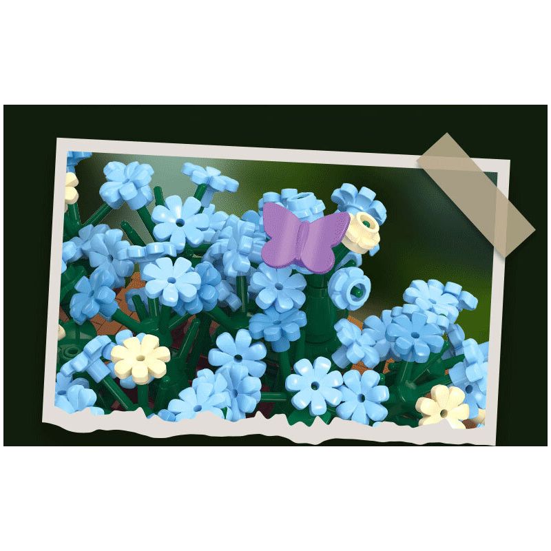 JIESTAR JJ9131 9131 CHẬU CÂY BÔNG TUYẾT XANH bộ đồ chơi xếp lắp ráp ghép mô hình Creator CERATOSTIGMA PLUMBAGINOIDES Sáng Tạo 365 khối