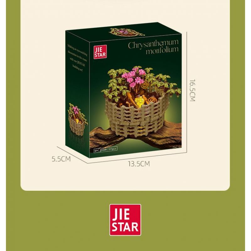 JIESTAR JJ9109 9109 CHẬU HOA CÚC NGÀN bộ đồ chơi xếp lắp ráp ghép mô hình Creator CHRYSANTHEMUM MOLIFOLIUM Sáng Tạo 353 khối