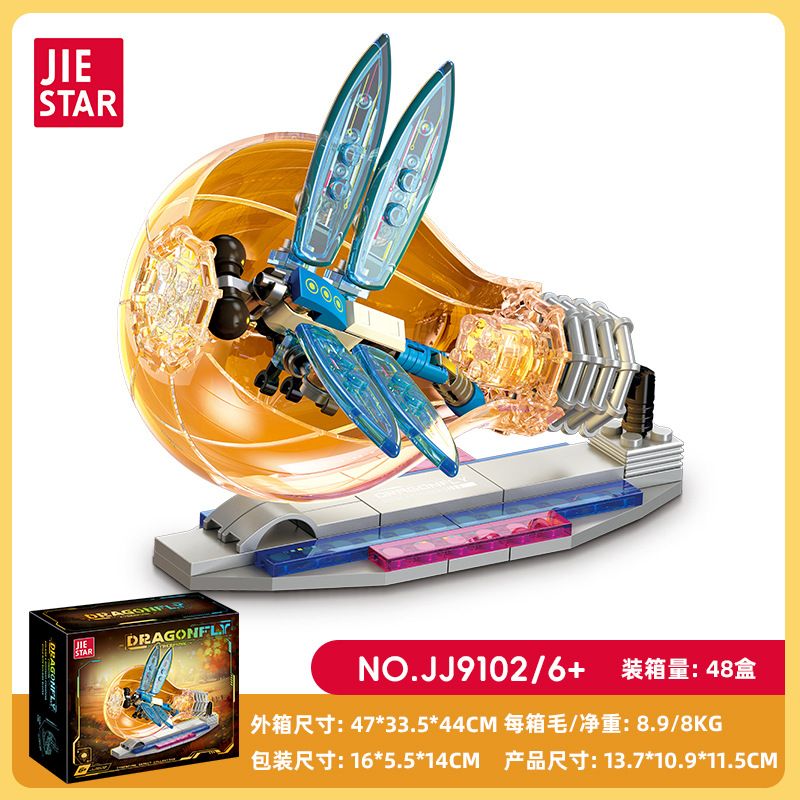 JIESTAR JJ9102 9102 CÔN TRÙNG ĐIỆN TỬ CHUỒN bộ đồ chơi xếp lắp ráp ghép mô hình CYBERPUNK INSECT DRAGONFLY