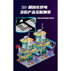 LUMIBRICKS FUNWHOLE F9042 9042 THÀNH PHỐ CYBERPUNK NEON TÒA NHÀ CHUNG CƯ OASIS bộ đồ chơi xếp lắp ráp ghép mô hình Creator Sáng Tạo 2507 khối