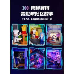 LUMIBRICKS FUNWHOLE F9042 9042 THÀNH PHỐ CYBERPUNK NEON TÒA NHÀ CHUNG CƯ OASIS bộ đồ chơi xếp lắp ráp ghép mô hình Creator Sáng Tạo 2507 khối