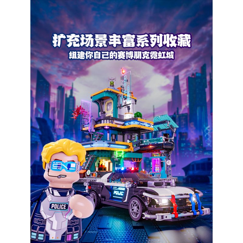 LUMIBRICKS FUNWHOLE F9043 9043 THÀNH PHỐ CYBERPUNK NEON XE TUẦN TRA CỦA CẢNH SÁT ỐC ĐẢO bộ đồ chơi xếp lắp ráp ghép mô hình Creator Sáng Tạo 372 khối LUMIBRICKS FUNWHOLE F9043 9043 THÀNH PHỐ CYBERPUNK NEON XE TUẦN TRA CỦA CẢNH SÁT ỐC ĐẢO bộ đồ chơi xếp lắp ráp ghép mô hình Creator Sáng Tạo 372 khối
