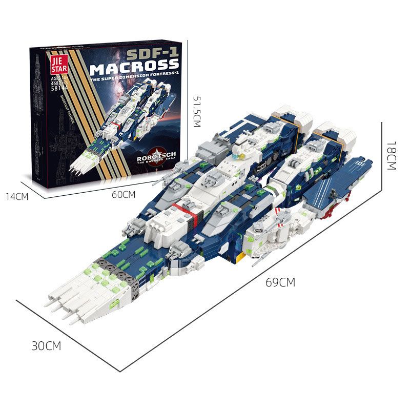 JIESTAR 58144 CHIẾN TRANH GIỮA CÁC VÌ SAO MACROSS SDF-1 bộ đồ chơi xếp lắp ráp ghép mô hình Movie & Game SDF-1 MACROSS Phim Và Trò Chơi 4682 khối
