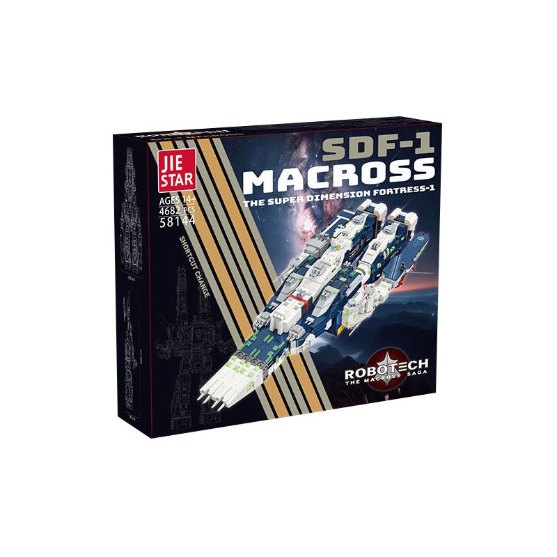 JIESTAR 58144 CHIẾN TRANH GIỮA CÁC VÌ SAO MACROSS SDF-1 bộ đồ chơi xếp lắp ráp ghép mô hình Movie & Game SDF-1 MACROSS Phim Và Trò Chơi 4682 khối