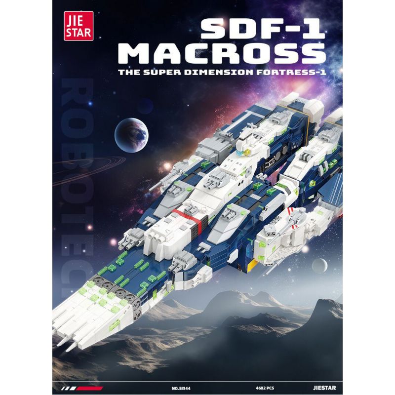 JIESTAR 58144 CHIẾN TRANH GIỮA CÁC VÌ SAO MACROSS SDF-1 bộ đồ chơi xếp lắp ráp ghép mô hình Movie & Game SDF-1 MACROSS Phim Và Trò Chơi 4682 khối