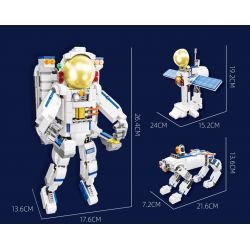 JIESTAR 58271 ĐỒ TRANG TRÍ THEO CHỦ ĐỀ KHÔNG GIAN 3 TRONG 1 CỦA PHI HÀNH bộ đồ chơi xếp lắp ráp ghép mô hình Creator ASTRONAUT Sáng Tạo 621 khối