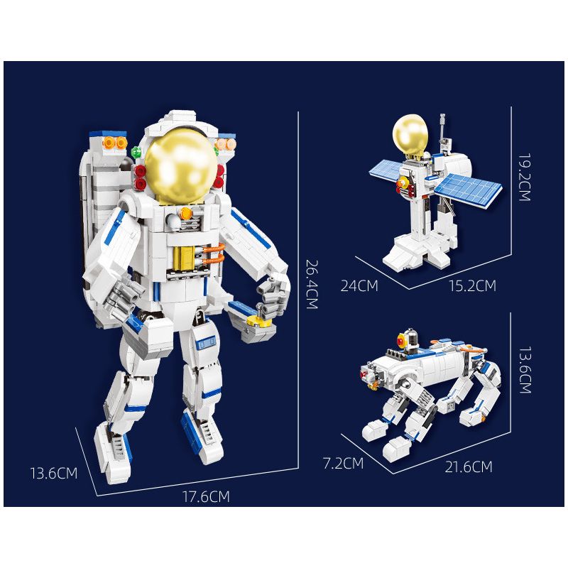 JIESTAR 58271 ĐỒ TRANG TRÍ THEO CHỦ ĐỀ KHÔNG GIAN 3 TRONG 1 CỦA PHI HÀNH bộ đồ chơi xếp lắp ráp ghép mô hình Creator ASTRONAUT Sáng Tạo 621 khối