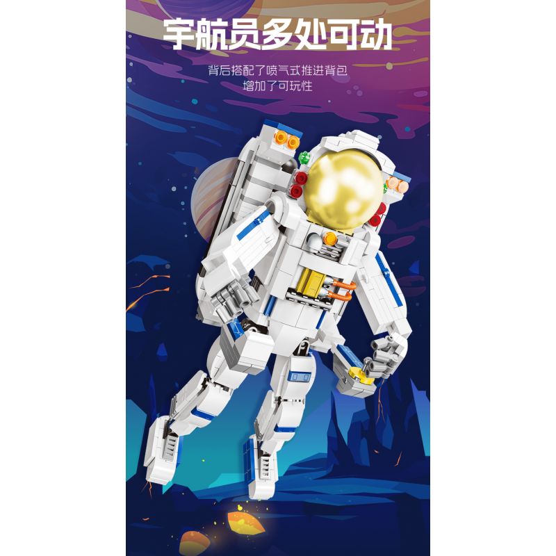 JIESTAR 58271 ĐỒ TRANG TRÍ THEO CHỦ ĐỀ KHÔNG GIAN 3 TRONG 1 CỦA PHI HÀNH bộ đồ chơi xếp lắp ráp ghép mô hình Creator ASTRONAUT Sáng Tạo 621 khối