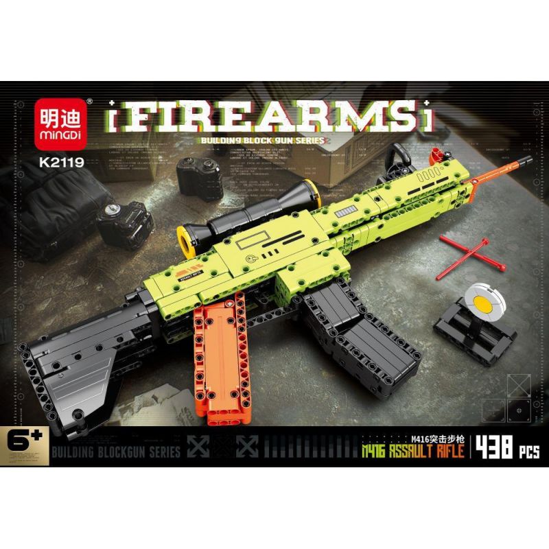 MINGDI LEIBAO K2119 2119 SÚNG TRƯỜNG TẤN CÔNG M416 bộ đồ chơi xếp lắp ráp ghép mô hình Technic FIREARMS Kỹ Thuật Công Nghệ Cao Mô Hình Phương Tiện 438 khối