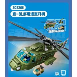SEMBO 202266 QUỐC GIA HÙNG MẠNH TRỰC THĂNG ĐA NĂNG ZHI-8L bộ đồ chơi xếp lắp ráp ghép mô hình Military Army Quân Sự Bộ Đội 605 khối