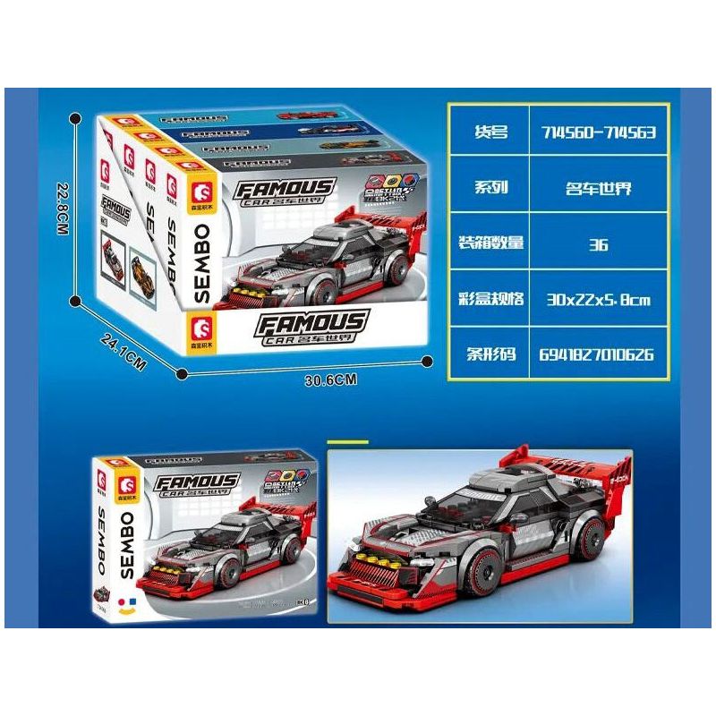 SEMBO 714561 XE SANG TRỌNG JIJI 714561 bộ đồ chơi xếp lắp ráp ghép mô hình Speed Champions Racing Cars Đua Xe Công Thức 303 khối